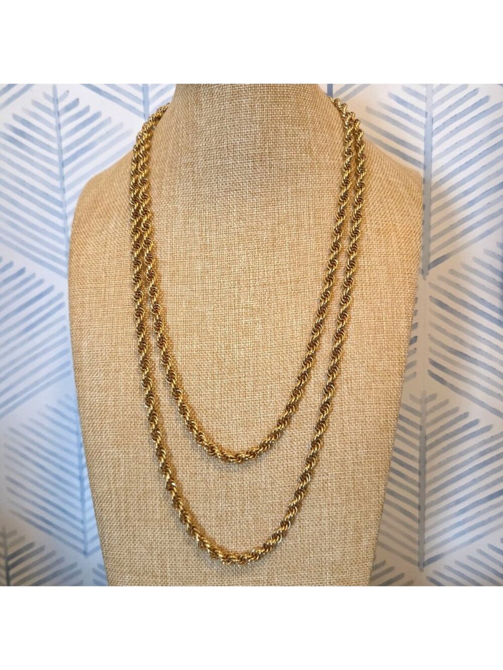 Monet Vintage Gold Tone 54" Long Rope Chain Necklace